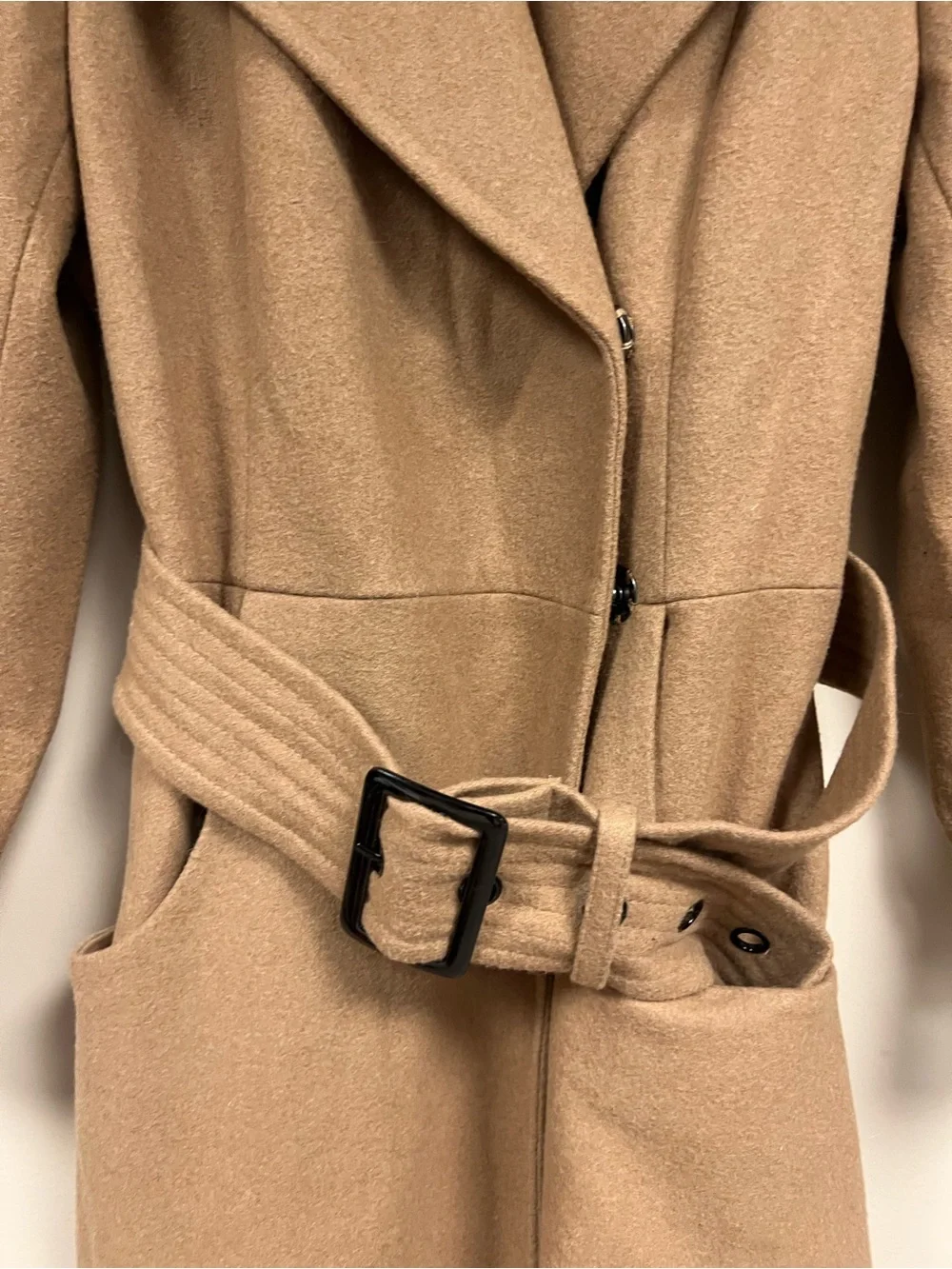 Antonio Melani Tan Wool Belted Coat Sz
